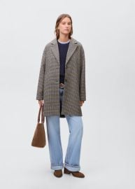 Houndstooth wool-blend coat - Teen MANGO USA at Mango